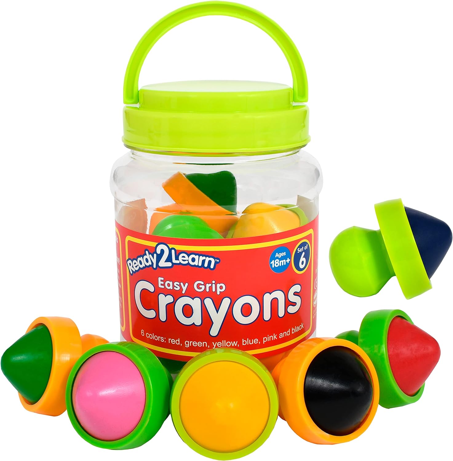2 Learning Easy Grip Crayons, 6 Colors