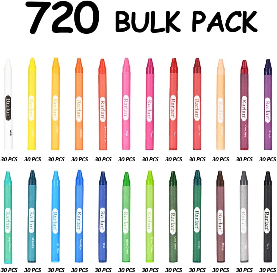 30 Crayons Bulk Pack, 24 Colors
