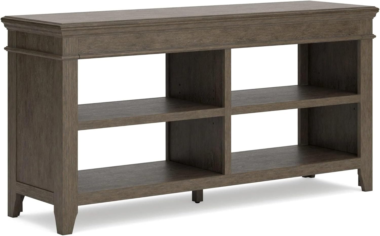 Signature Design by Traditional Home Office Credenza or 2 Adjustable Open Shelving Storage, Brown