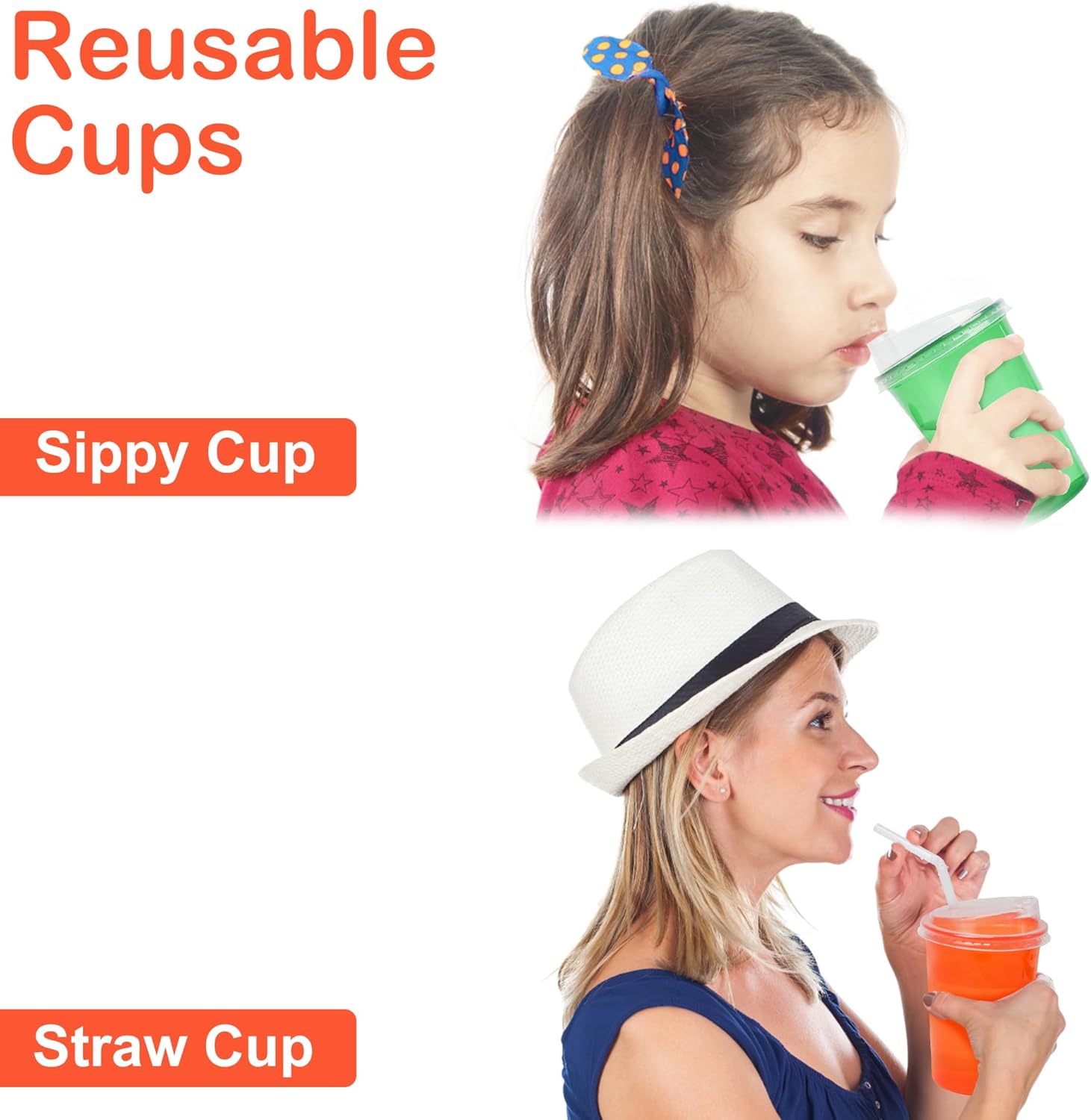 12 oz Kids Cups, 40 Reusable