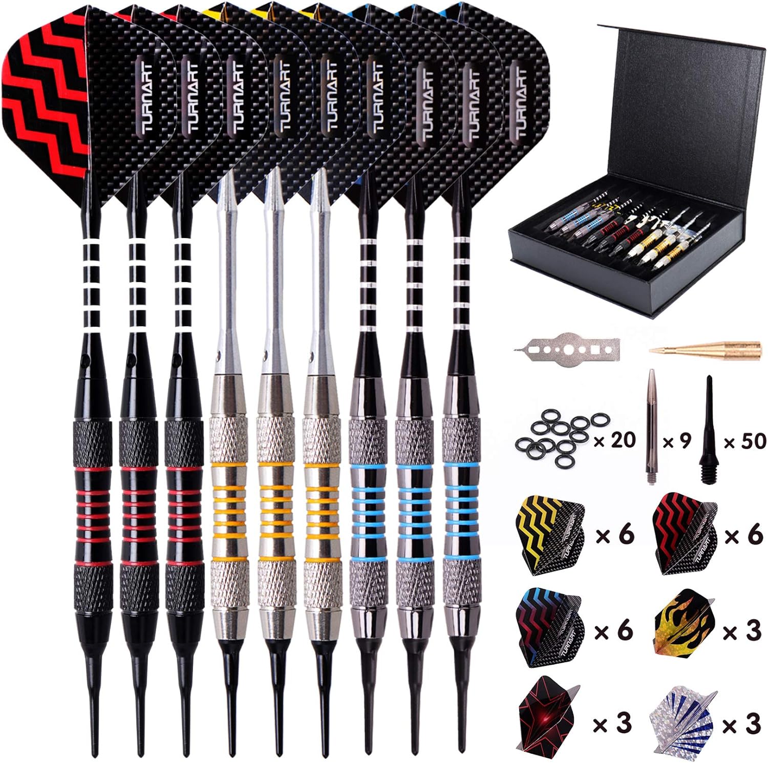9 Pieces Soft Tip Dart Set