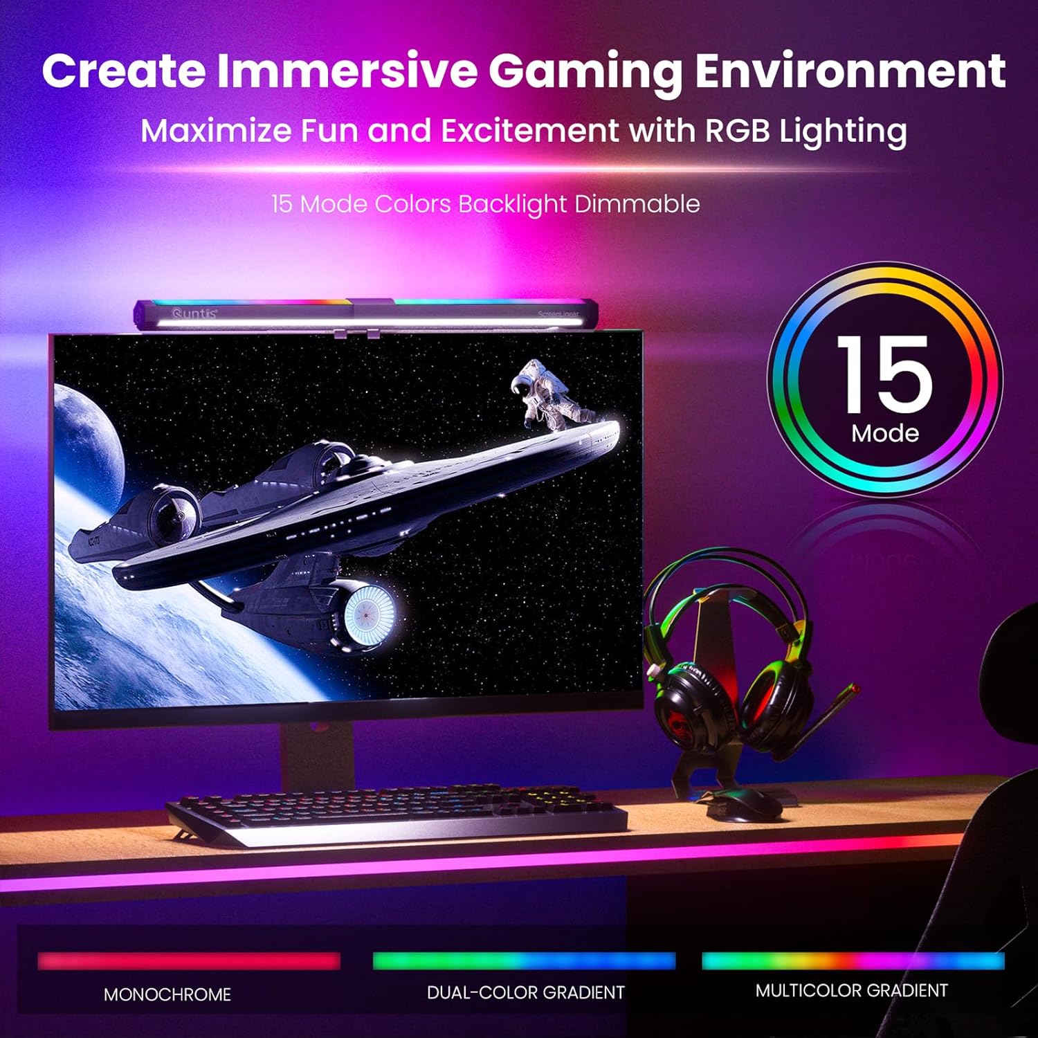 15 Modes RGB Backlight Monitor Light