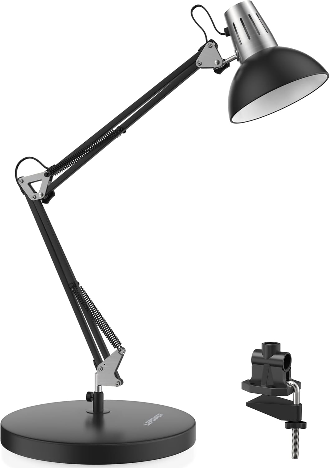 Adjustable Metal Desk Lamp, Sand Black