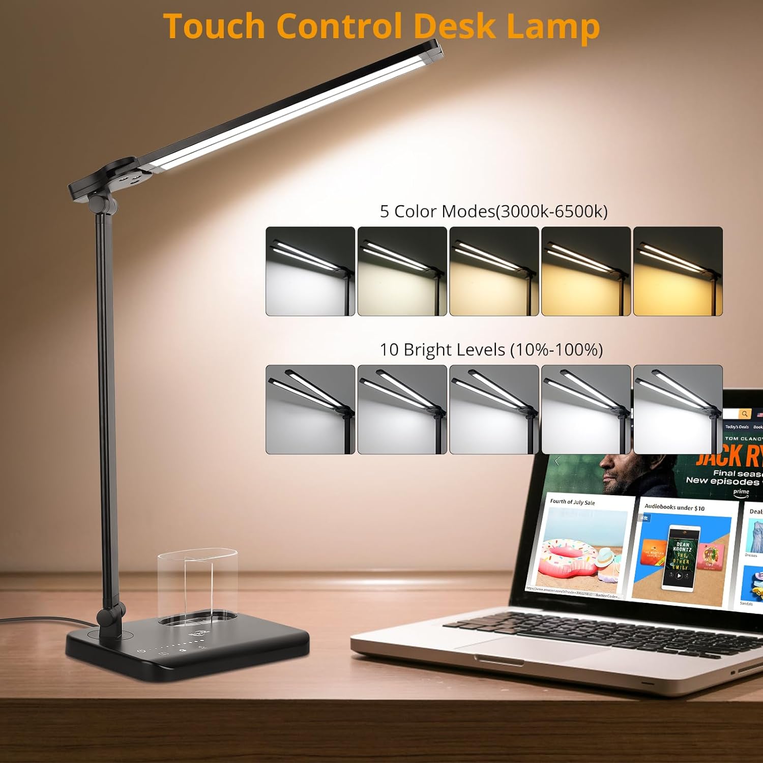 Double Head Table Lamp, Black