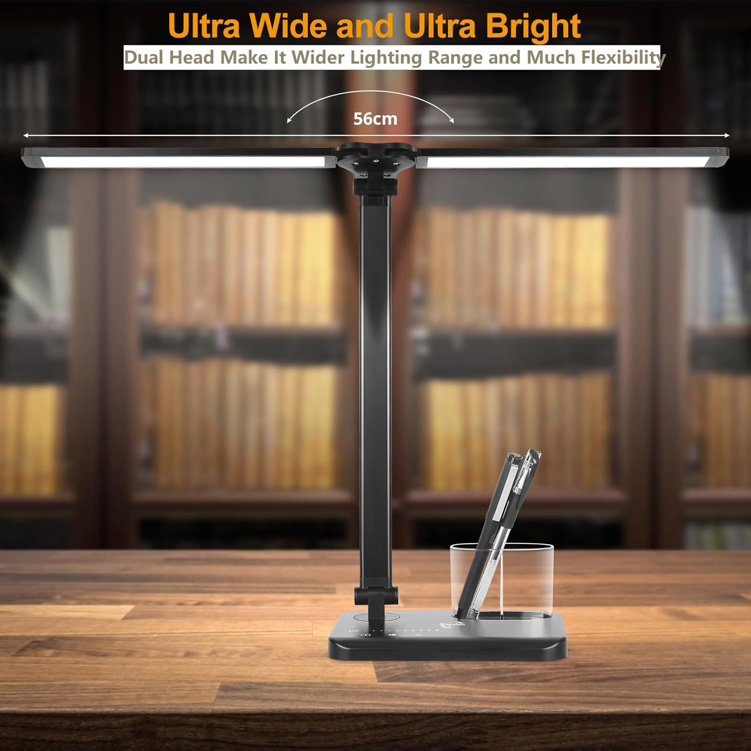 Double Head Table Lamp, Black