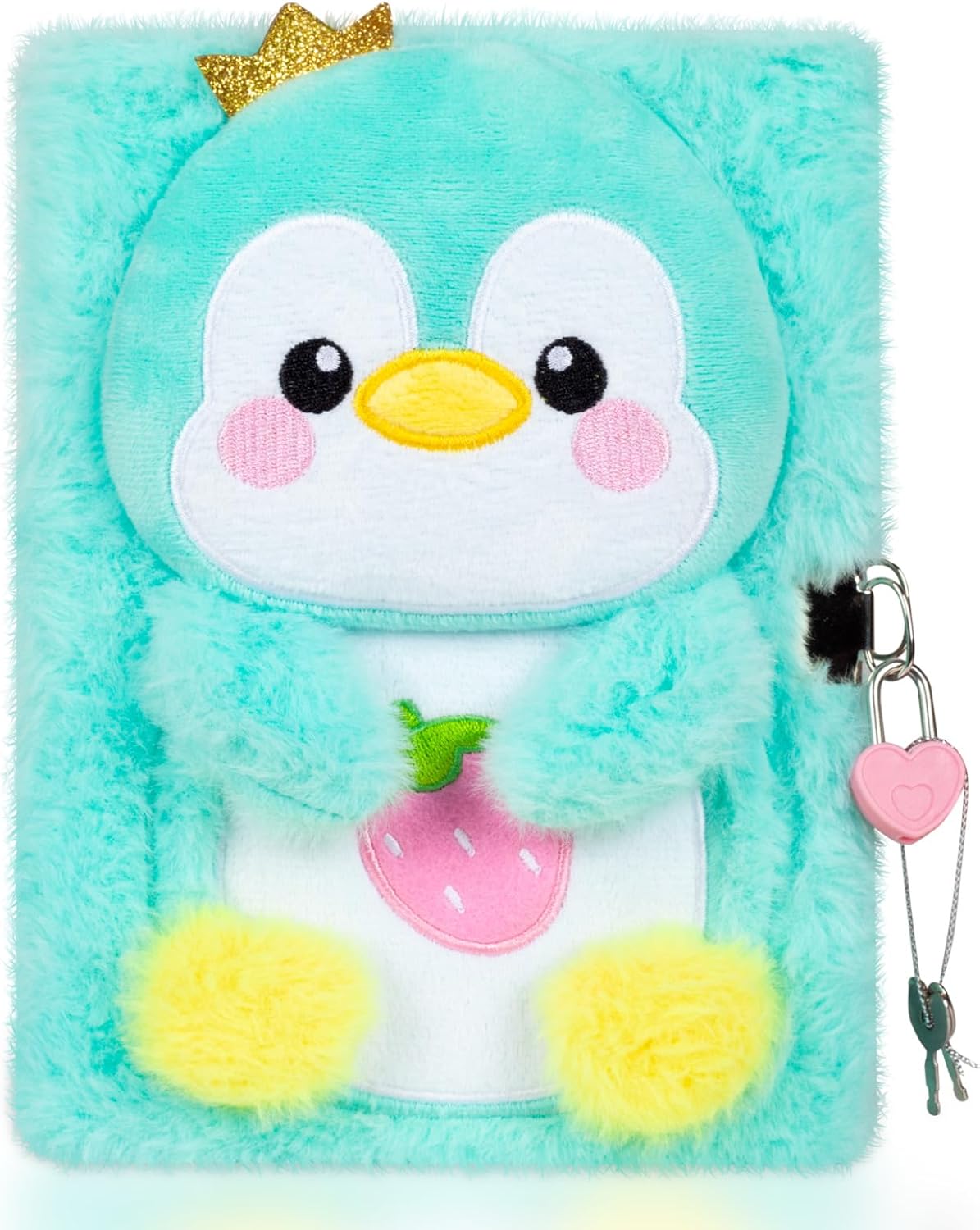 Penguin Diary, Lock, Plush Penguin Toy, Ages 5-12