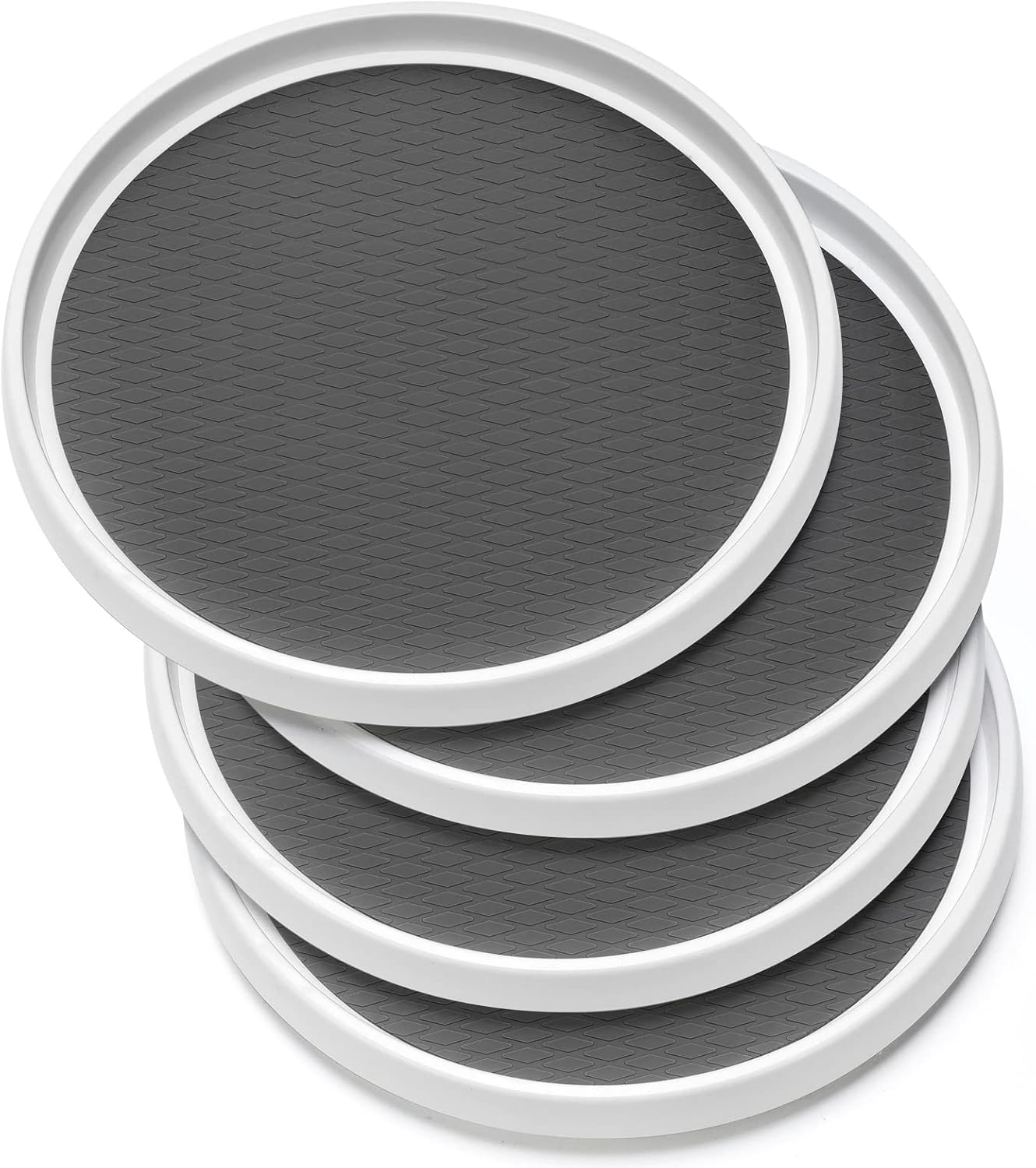 Set of 4,10 inches (about 25.4 cm) Non-Slip Lazy Susan Organizer - For Cabinets, Food Storage Cabinets, Kitchen, Refrigerator, Bathroom Vanity Countertops, Under Sink Organizer, Spice Racks