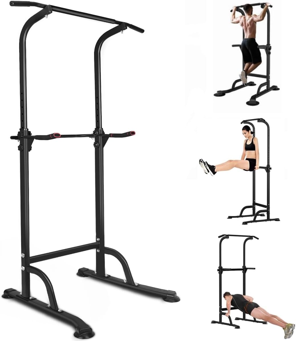 Height-Adjustable Power Tower Dip Station
