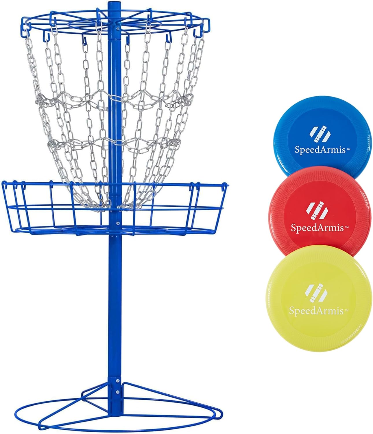 Portable Disc Golf Basket with 12 Steel Chains