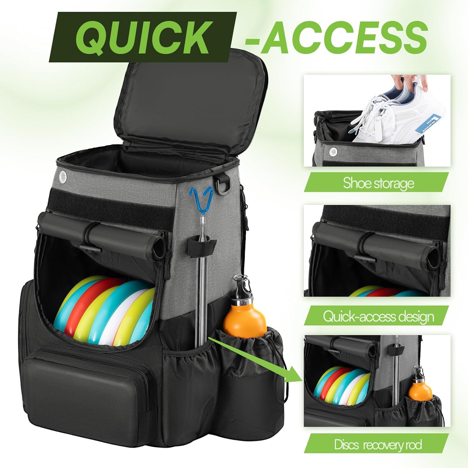 Disc Golf Bag, 600D Polyester, Insulated Cooler