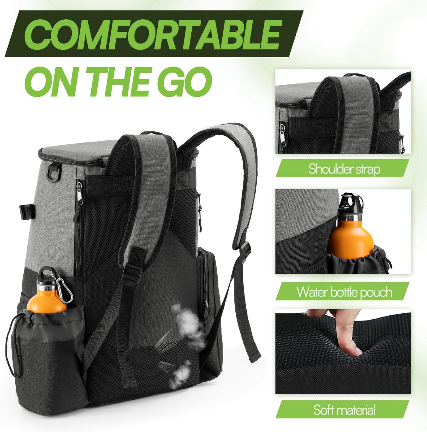 Disc Golf Bag, 600D Polyester, Insulated Cooler