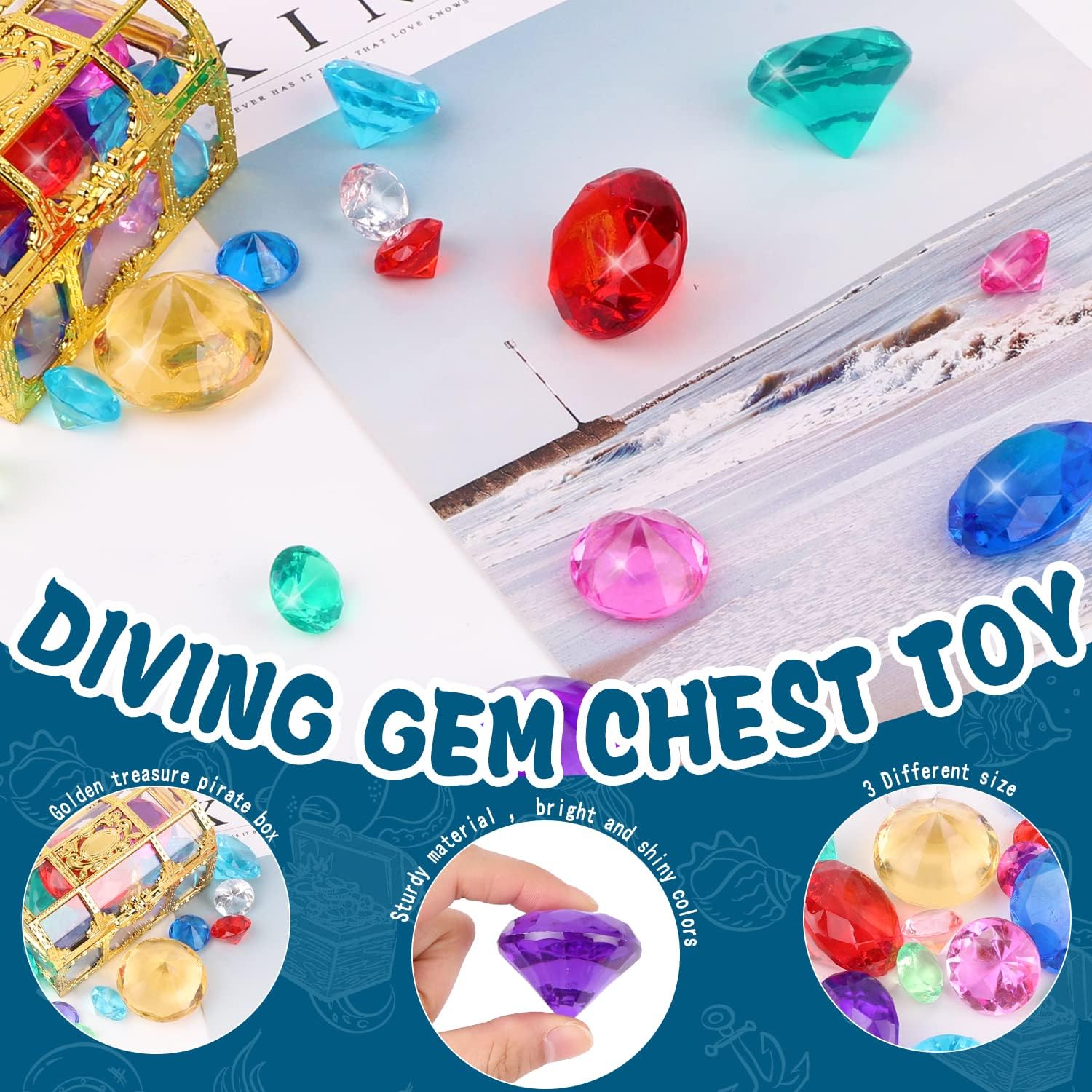 10 Gemstones Diving Pool Toys