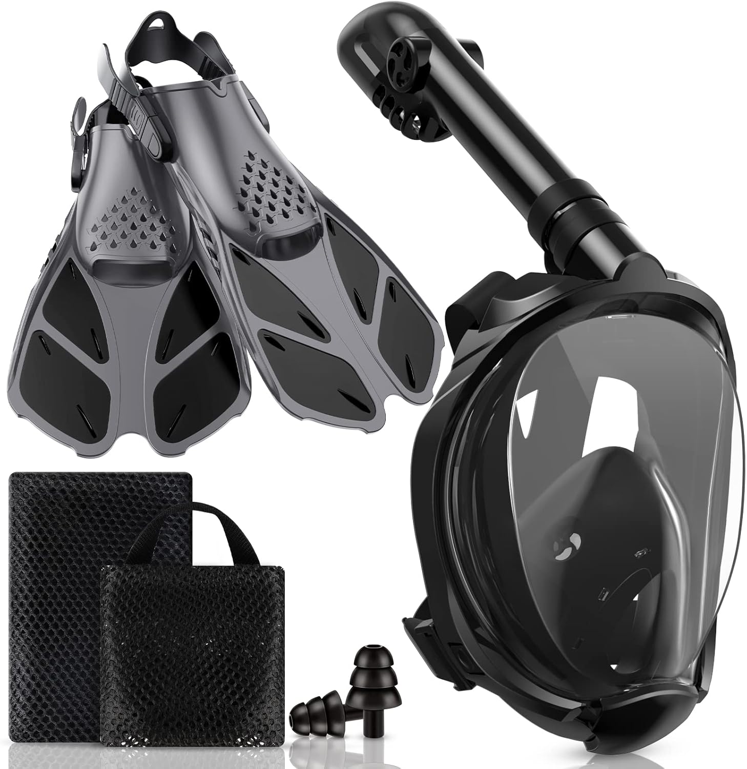 Viginsul Mask Flippers Snorkel Set, Panoramic Anti-Fog