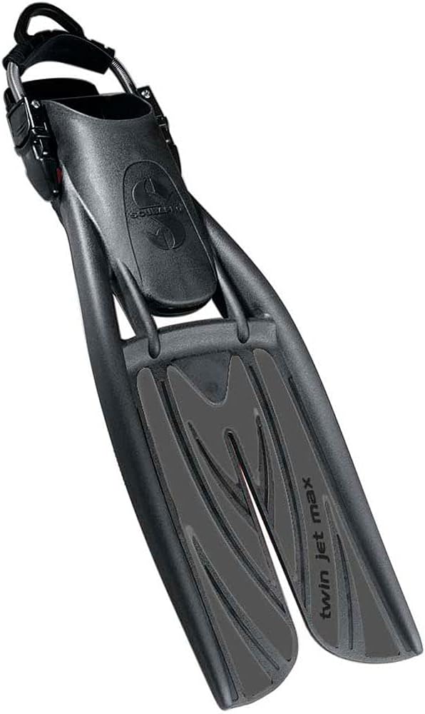 Scuba Diving Flippers, Black/Graphite Medium