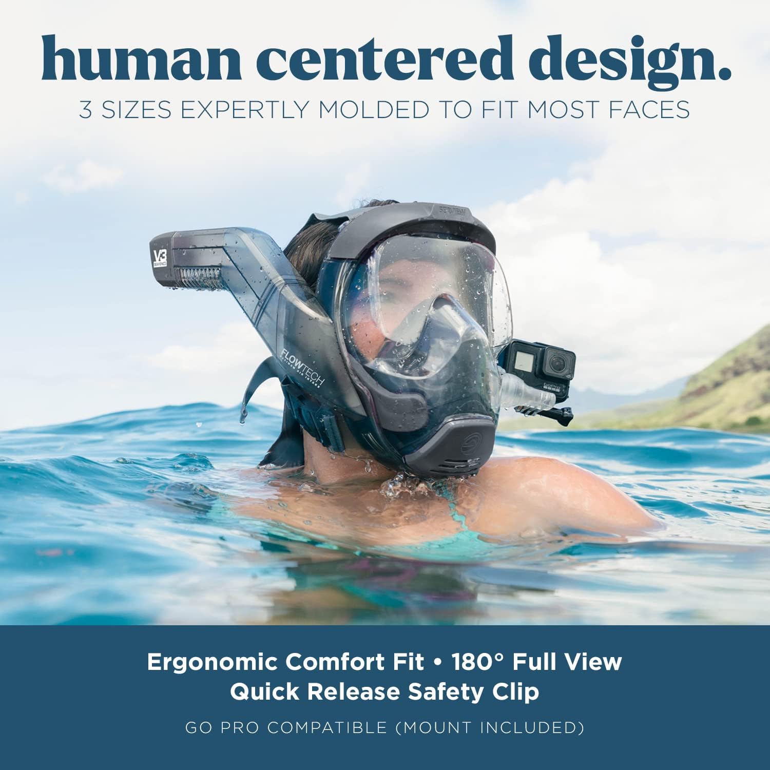 180 V3 Full Face Snorkel Mask for Adults