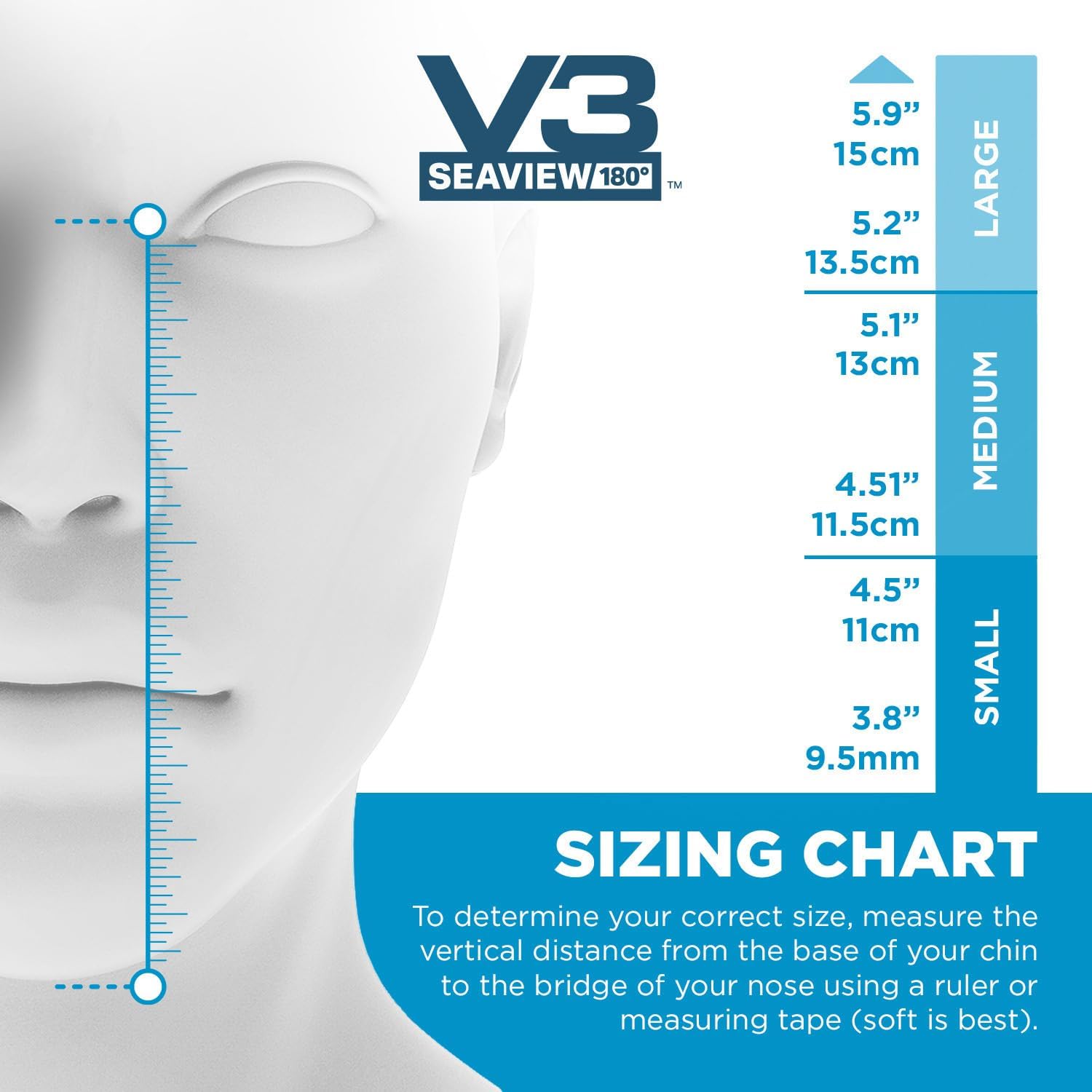 180 V3 Full Face Snorkel Mask for Adults