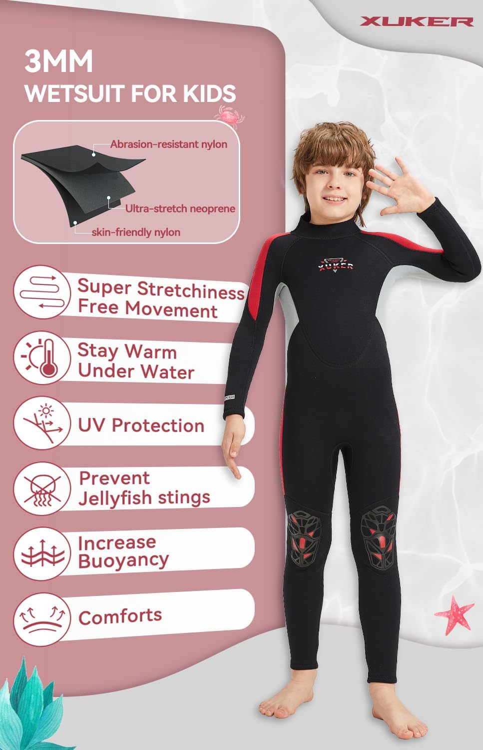 Kids 3mm Warm Full Length Wetsuit