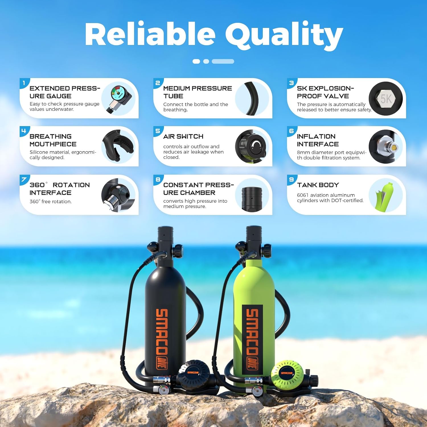 Mini Scuba Vest, 1L Scuba Cylinder