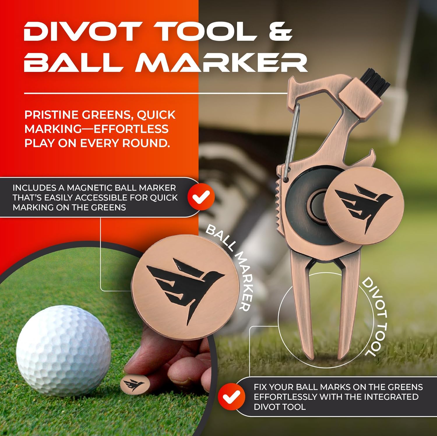 7 in 1 Golf Turf Pitch Marker Repair Tool