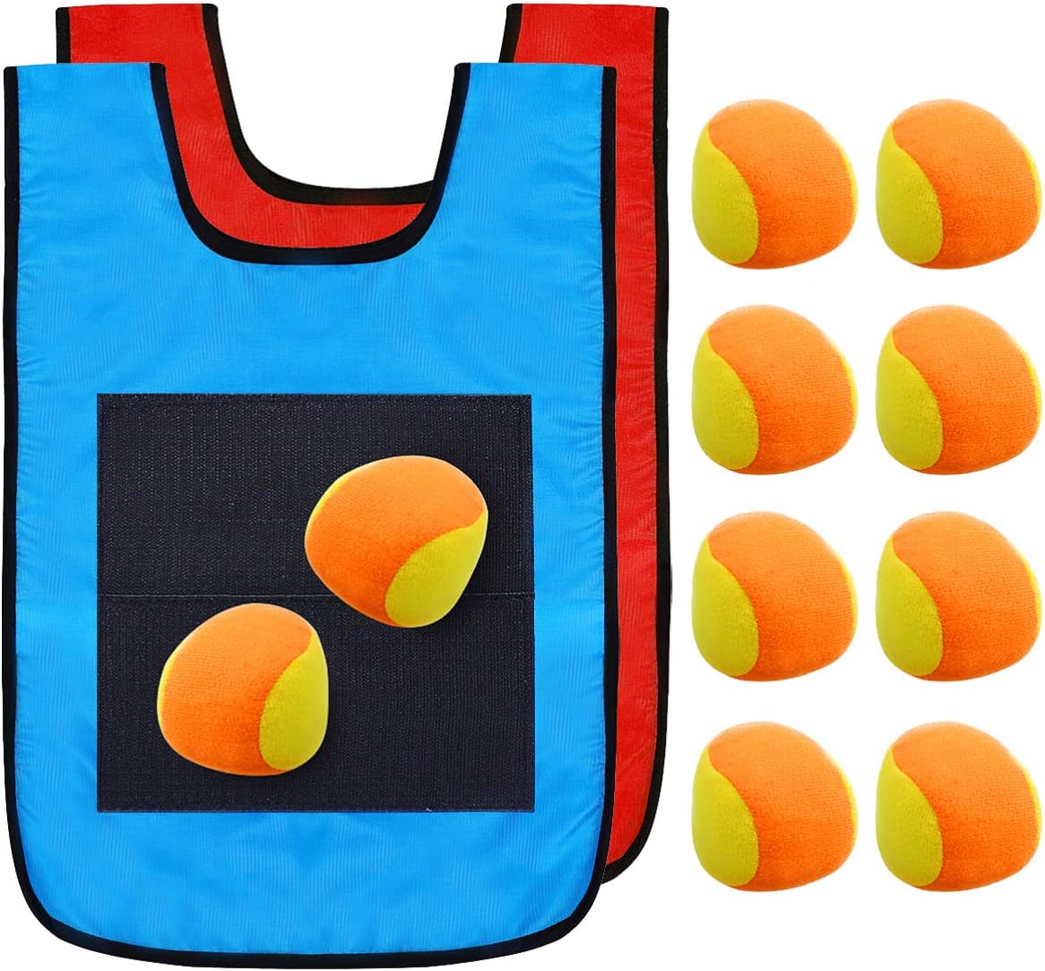 Sports Dodgeball Game Vest Set, 2 Vests & 10 Balls