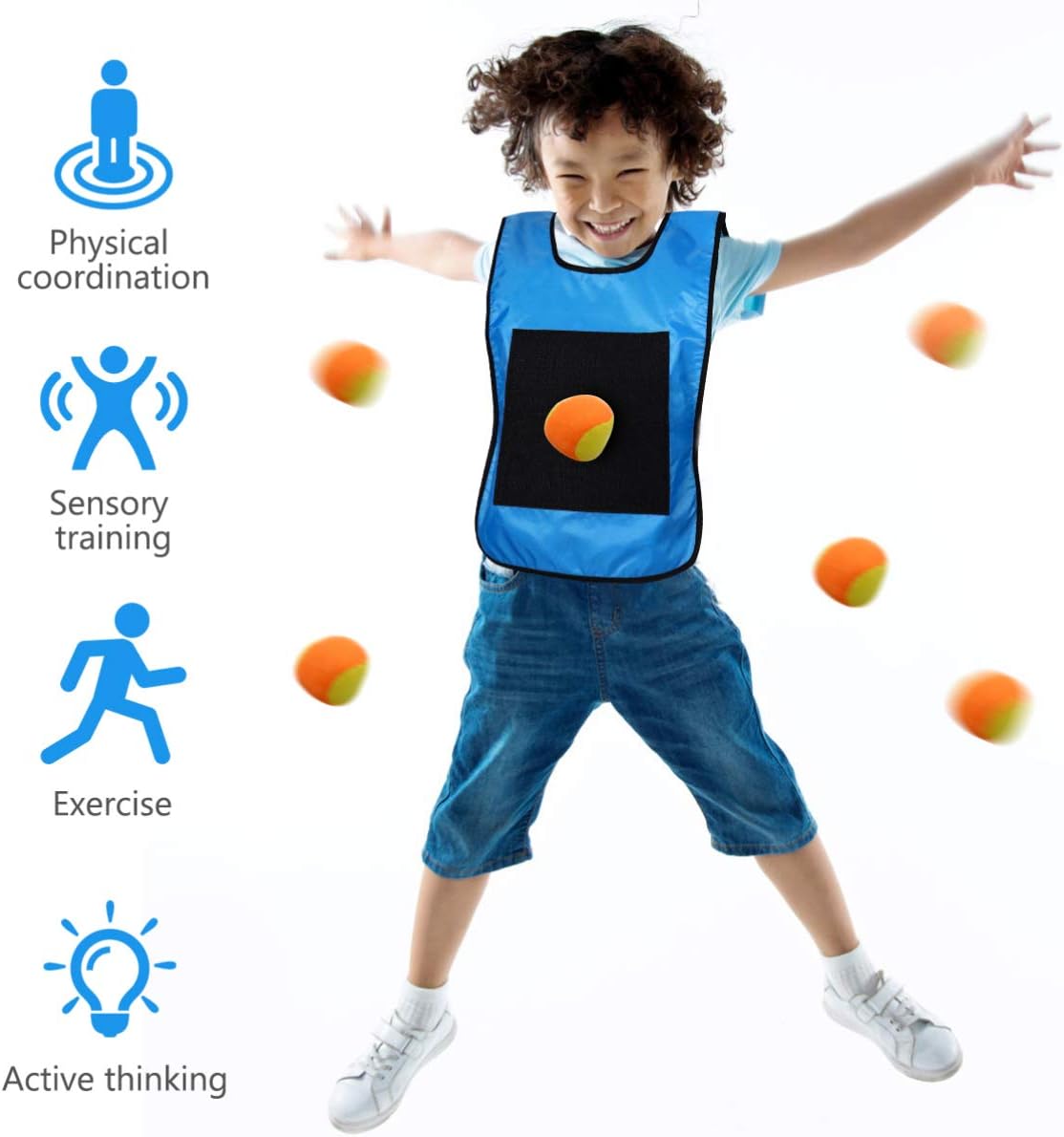 Sports Dodgeball Game Vest Set, 2 Vests & 10 Balls