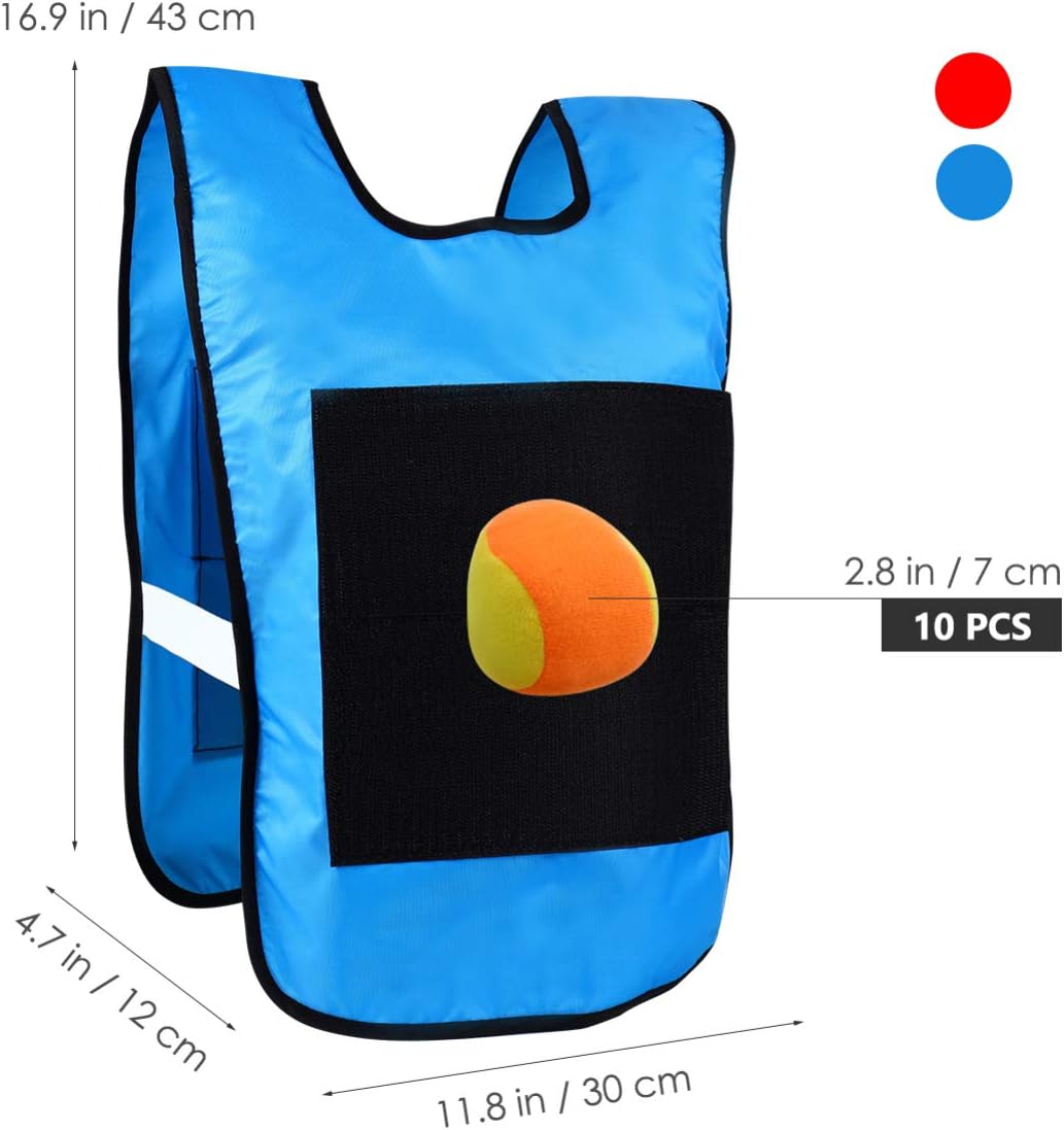 Sports Dodgeball Game Vest Set, 2 Vests & 10 Balls