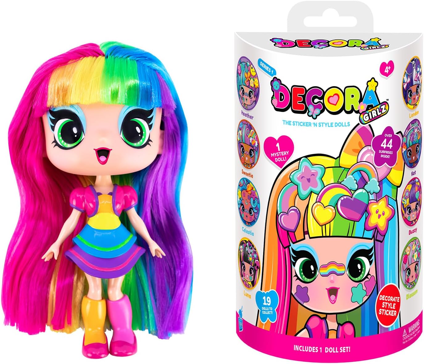 Decora Girlz 5 inch (about 12.7 cm) Collectible Dolls, 8 Surprise Open Boxes, Fun Fashions and Stickers, 9 Collectible