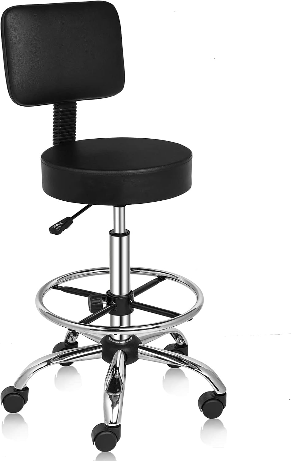 OmySalon Drafting Chair,Ergonomic Office Desk Chair with Back Support,Tall Adjustable Rolling Stool with Footrest & Thick Seat Cushion,Computer Chair for Salon Medical Spa Home Bar Kitchen Studio
