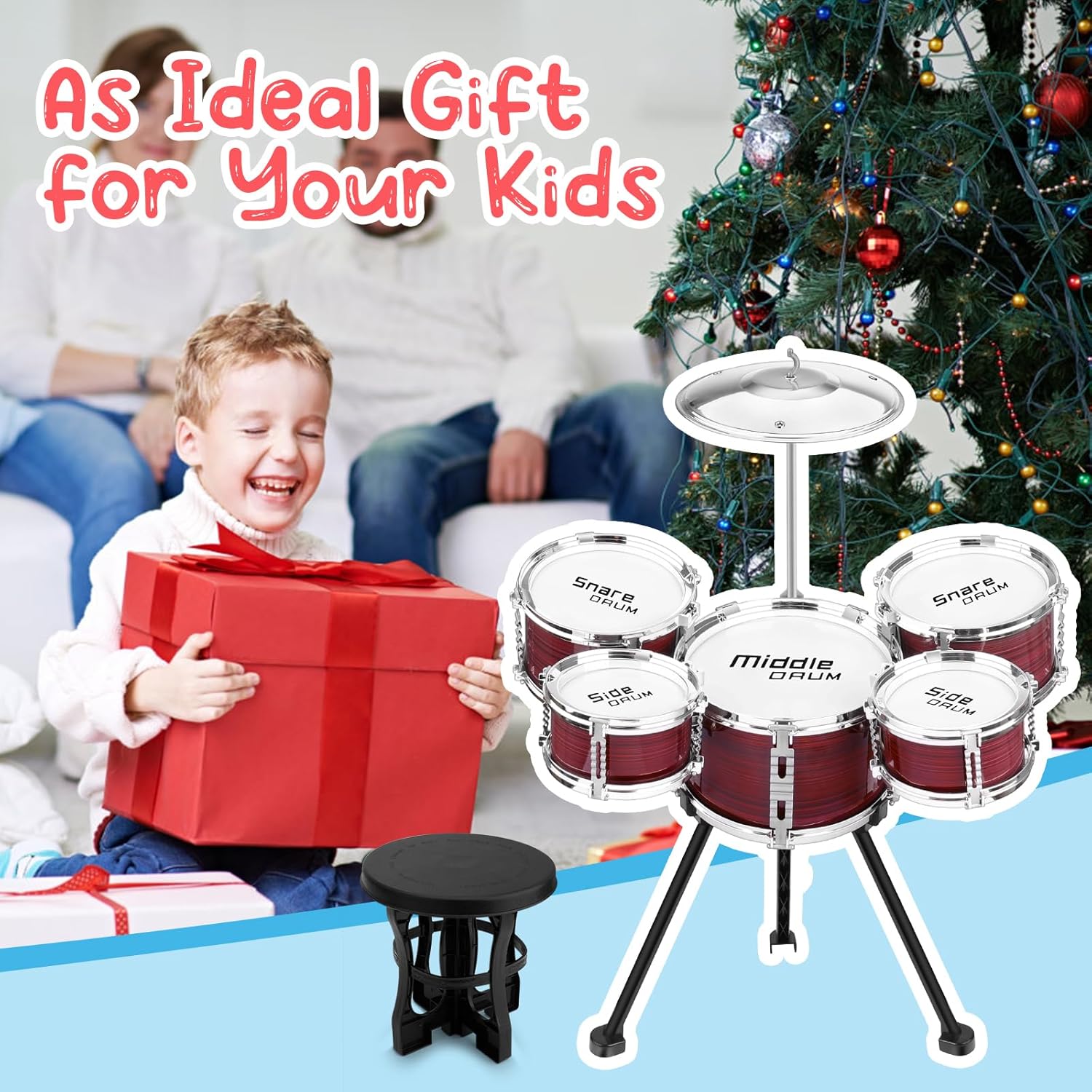 Upgrade Kids Drum Set, 5 Pack Toy Drum Set, Band Rock Drums