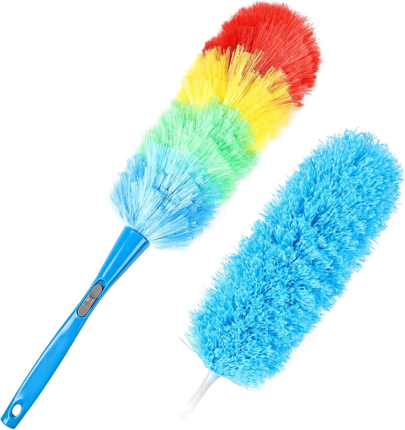iHUFeather Rainbow Electrostatic Precipitator 24 inches (approx. 61.0 cm) reusable microfiber electrostatic duster with 2 combable and washable duster heads for cleaning home, office, car