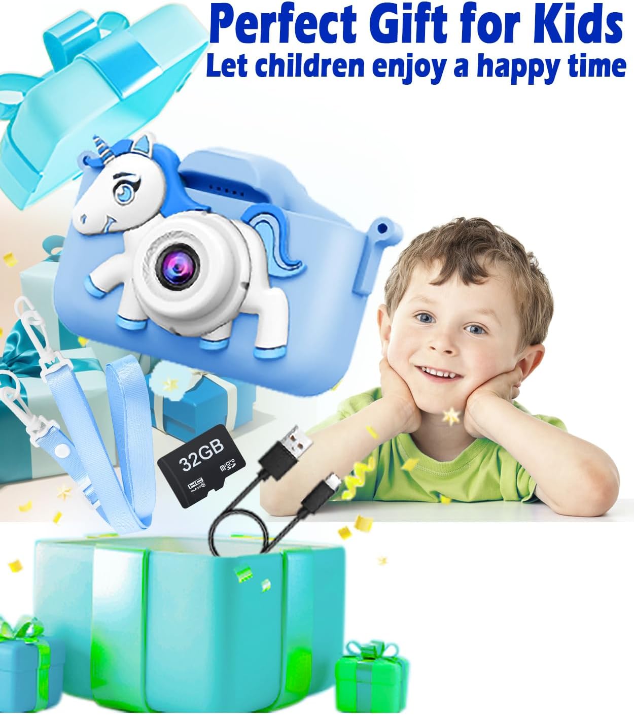 Upgraded Kids Camera, 1080P HD Selfie Camera