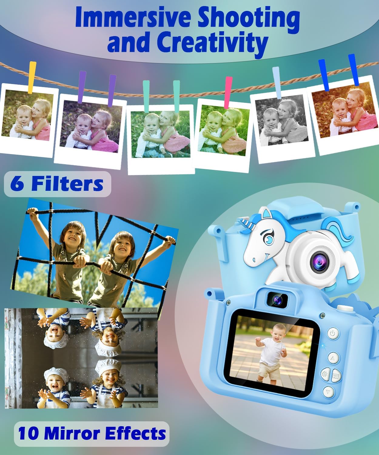 Upgraded Kids Camera, 1080P HD Selfie Camera
