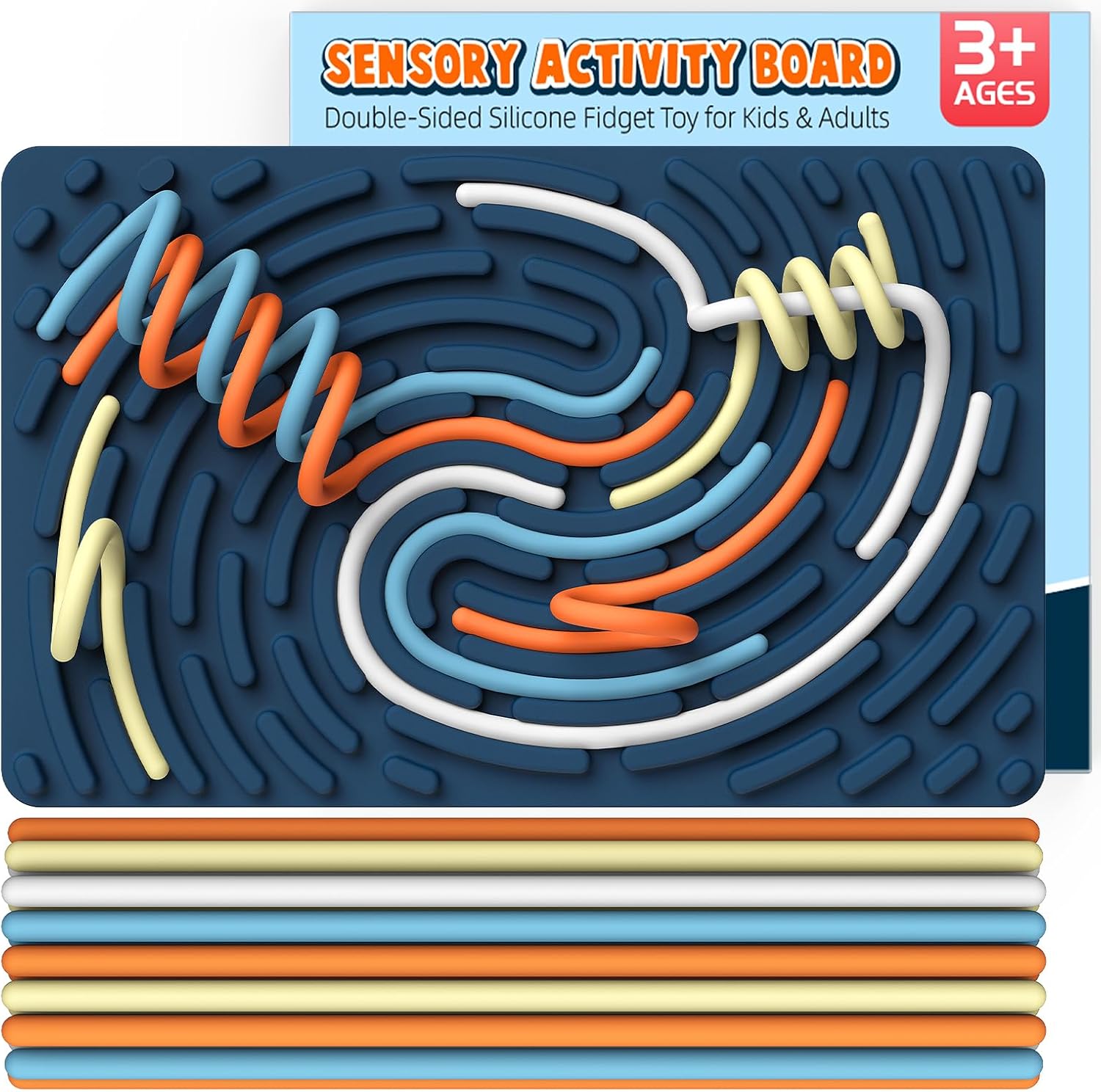 Sensory Activity Board, Reversible Silicone Decompression Toys