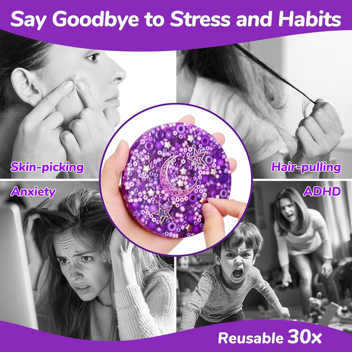 Reusable Picky Fidget Pad, Anxiety Relief Toy
