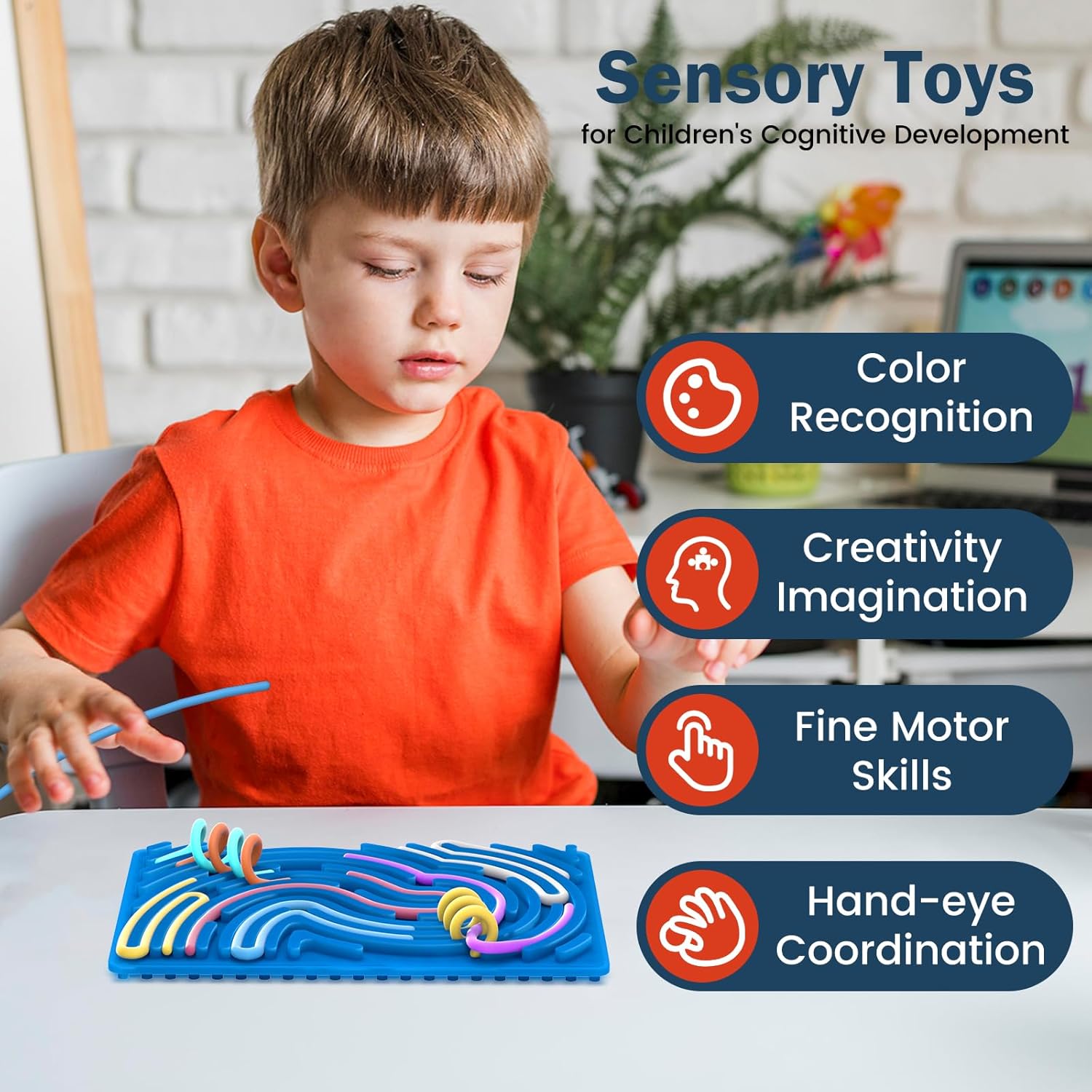 Sensory Activity Board, Double-Sided Silicone Fidget Toy