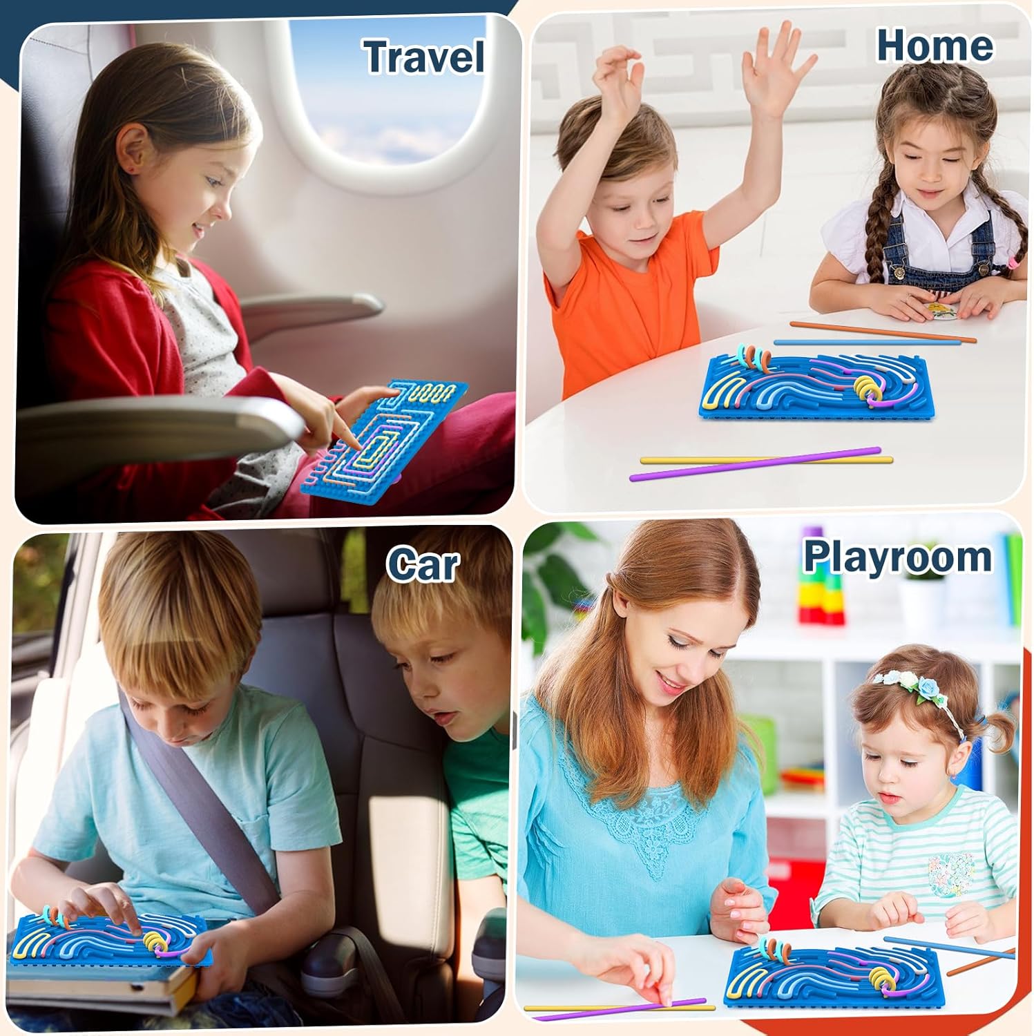 Sensory Activity Board, Double-Sided Silicone Fidget Toy