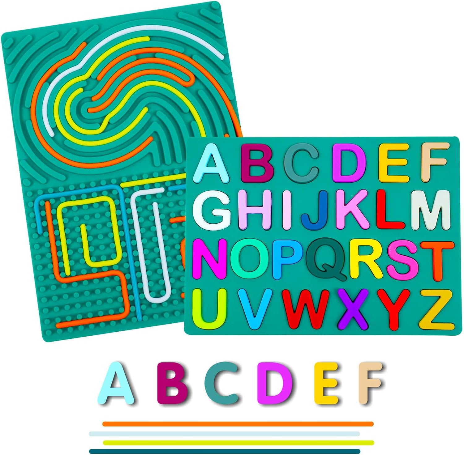 Sensory Activity Board, 2 in 1 Alphabet Puzzle