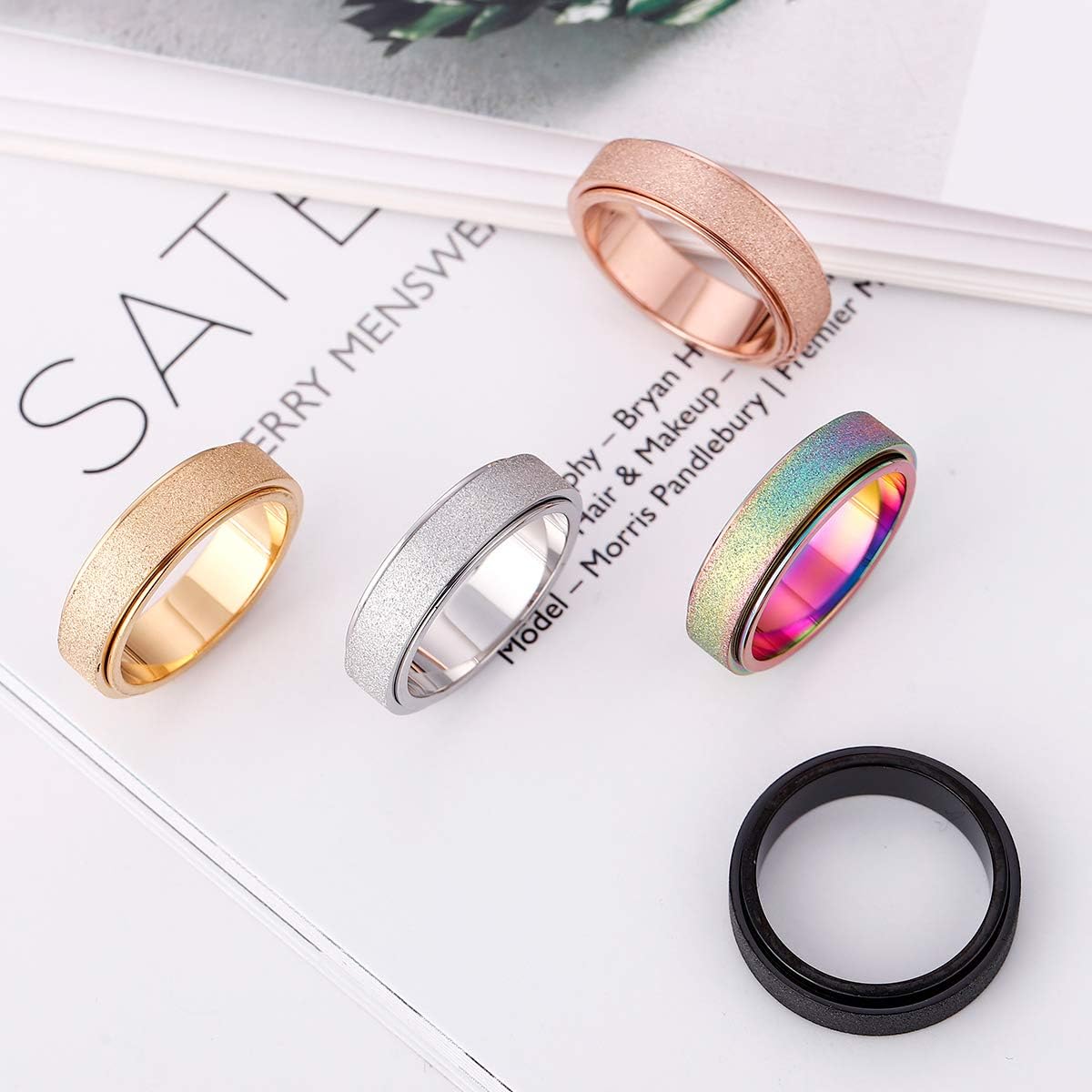 Titanium Stainless Steel Anxiety Ring