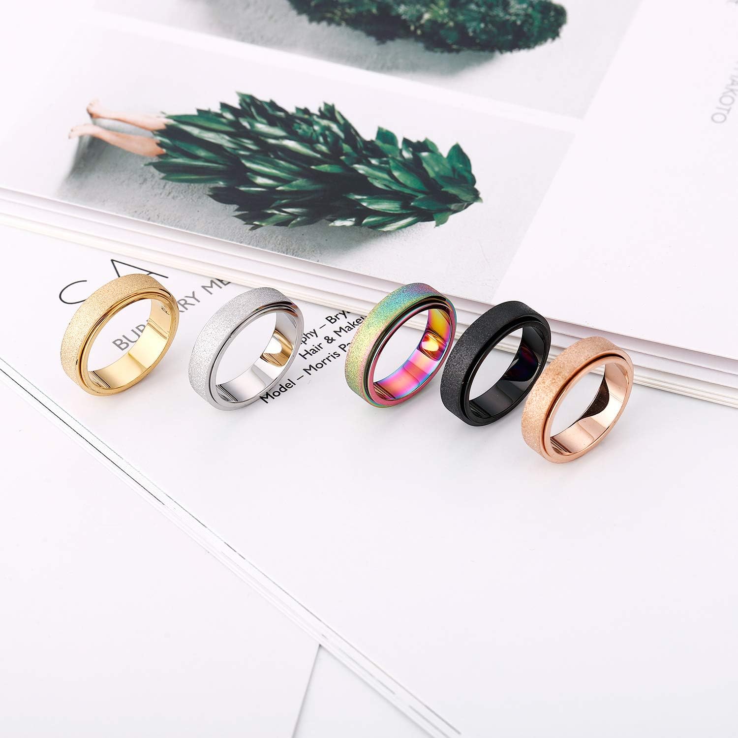 Titanium Stainless Steel Anxiety Ring