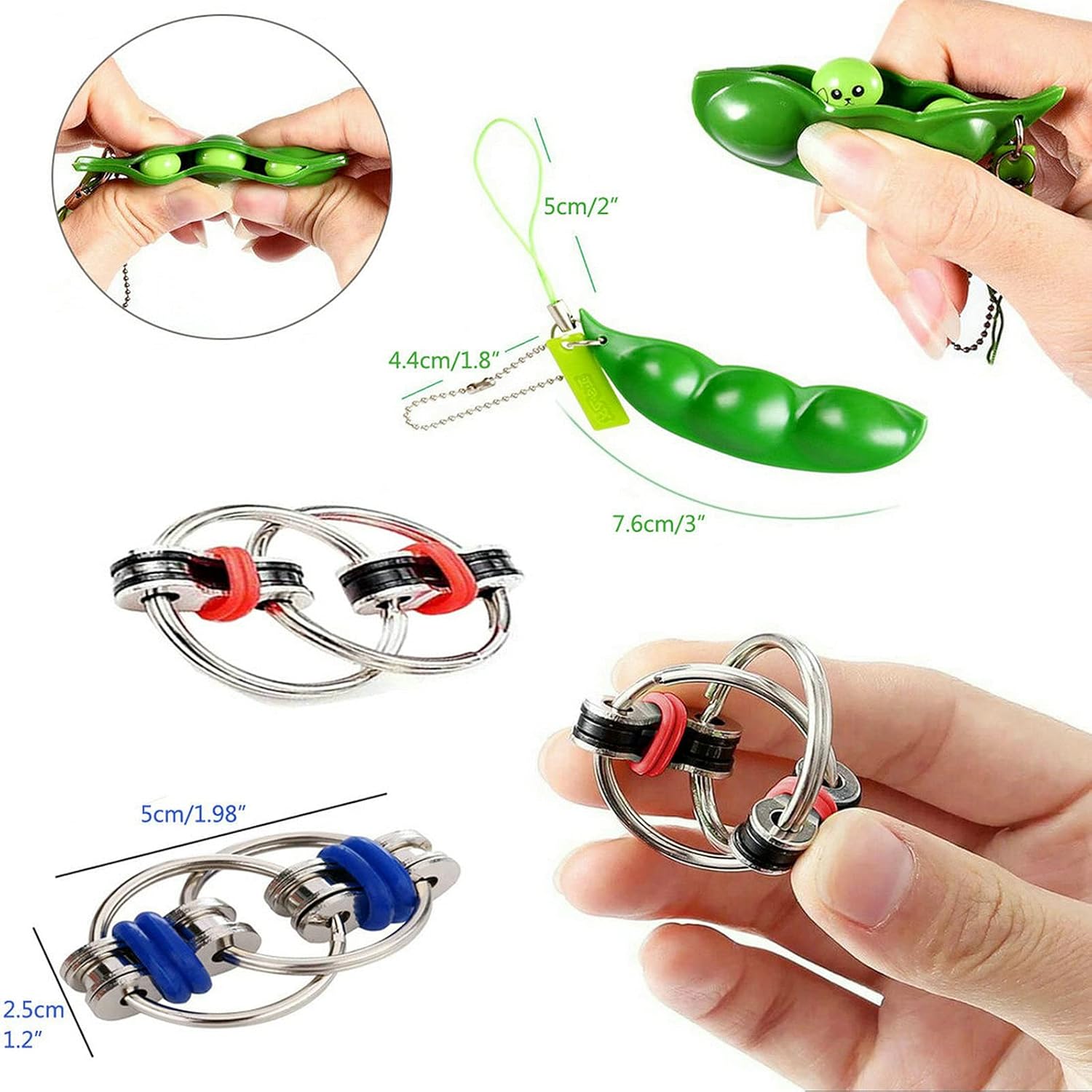 6 Pack Silent Decompression Toy Flip Chain