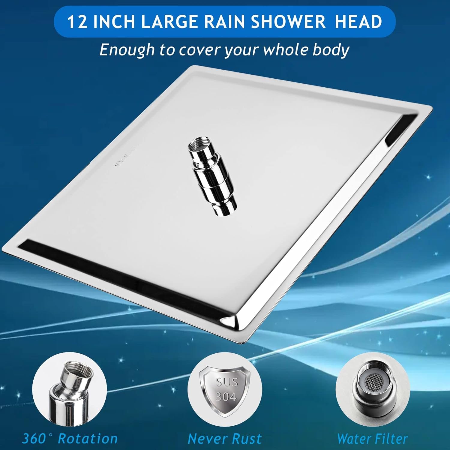 12" Voolan Rain Shower Head