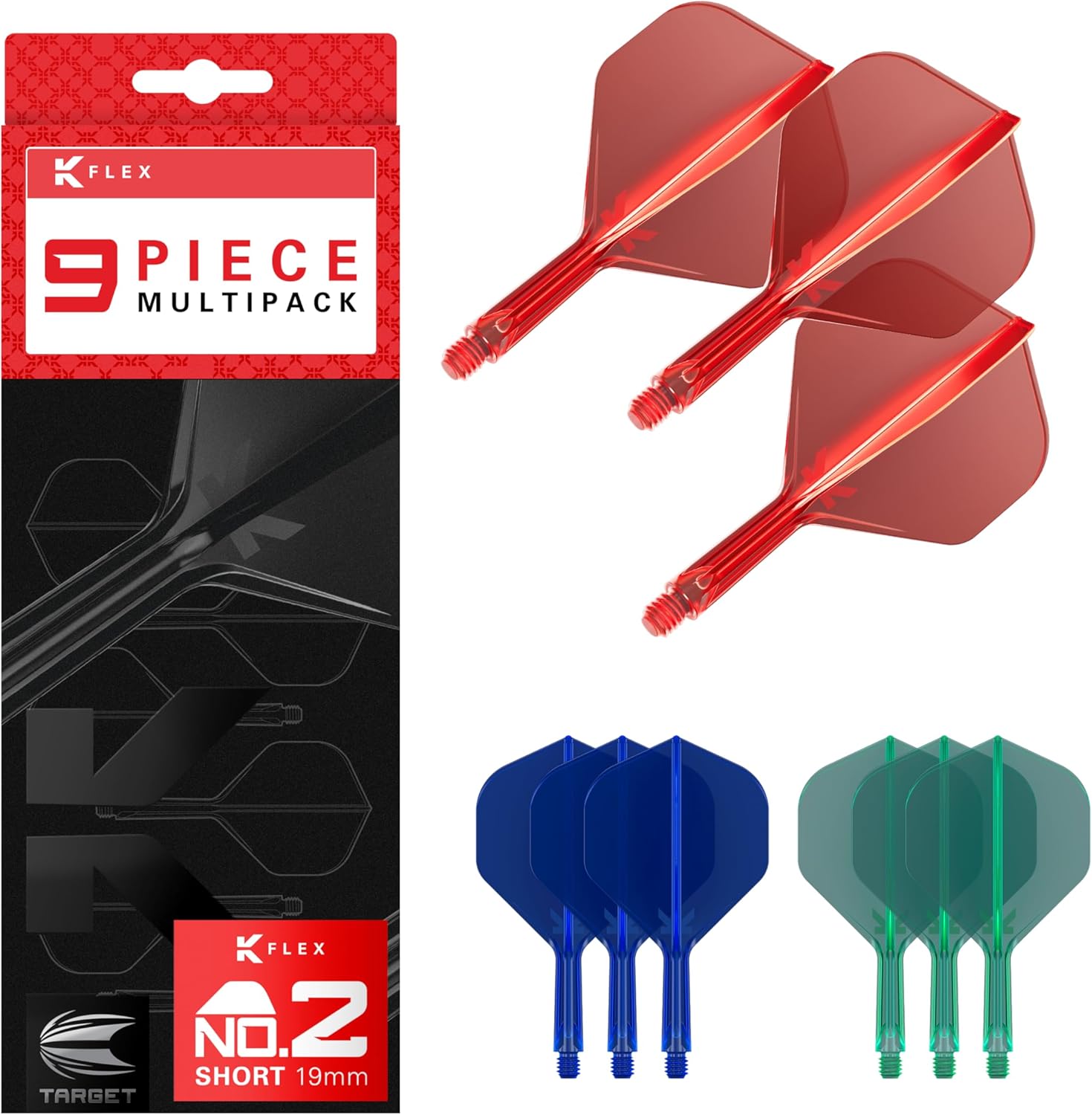 K-Flex 9 Pack Dart Flights and Shafts