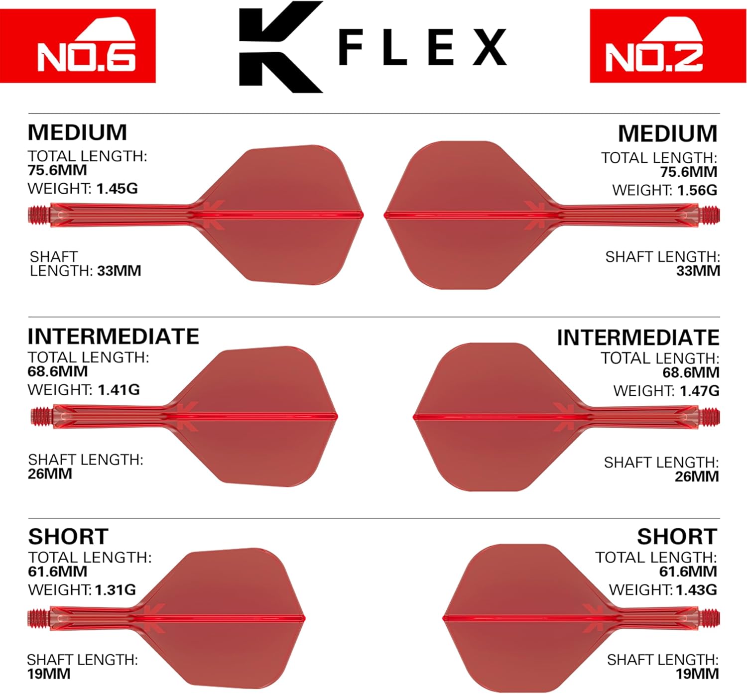 K-Flex 9 Pack Dart Flights and Shafts