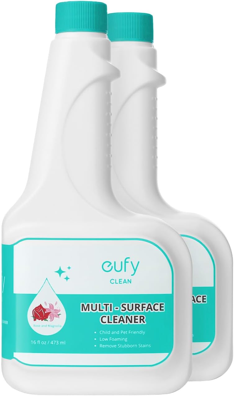 eufy RoboVac Hard Floor Cleaner (2 Bottles), Dilution Ratio 1:200, 473 ml, Floor Cleaner, Eco-Friendly, Vegetable Based, Compatible with Omni C20, X8 Pro, X10 Omni, G Series, L Series L Series