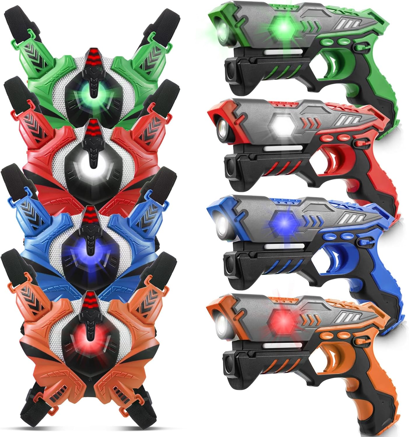 Laser Tag Gun 4 Pack Set with Vest