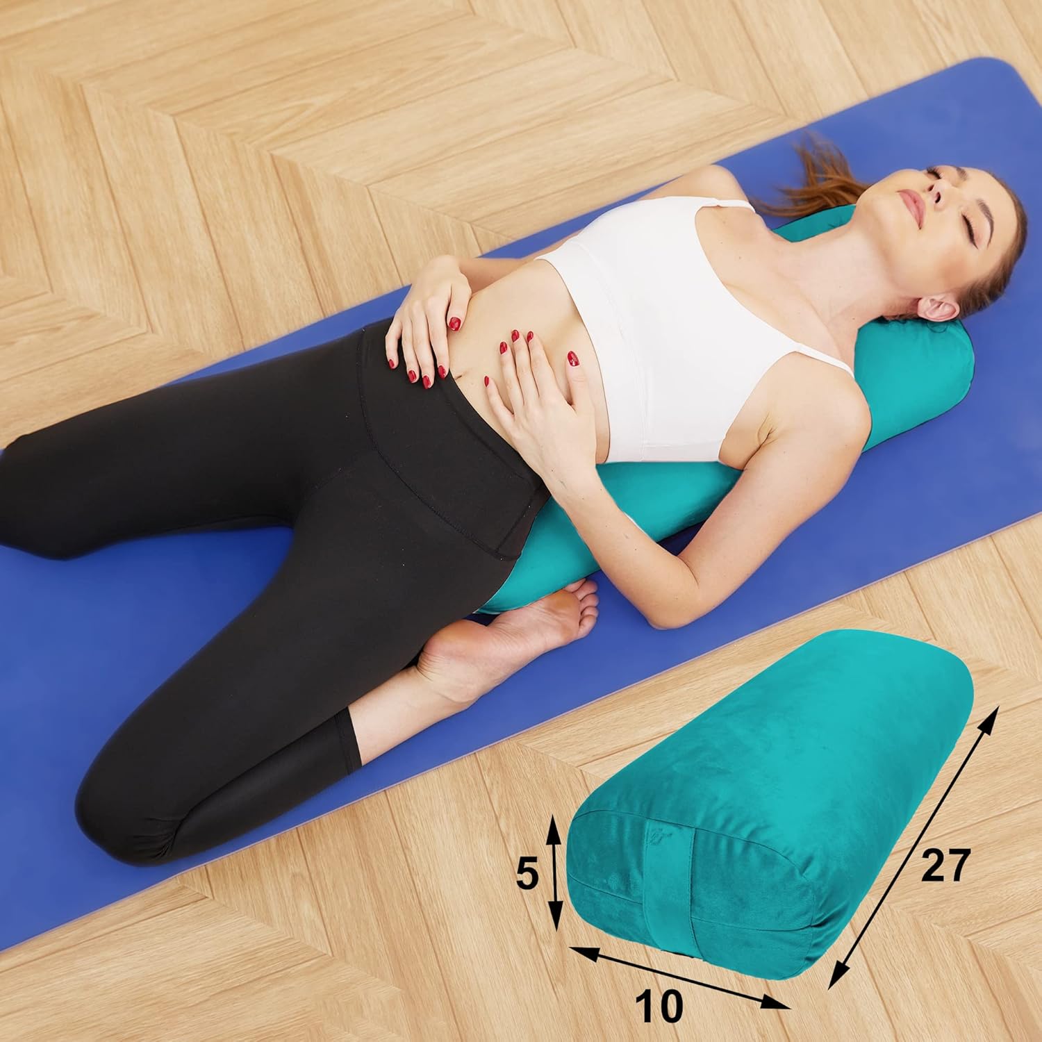 Yoga Pillow with Velvet Cover