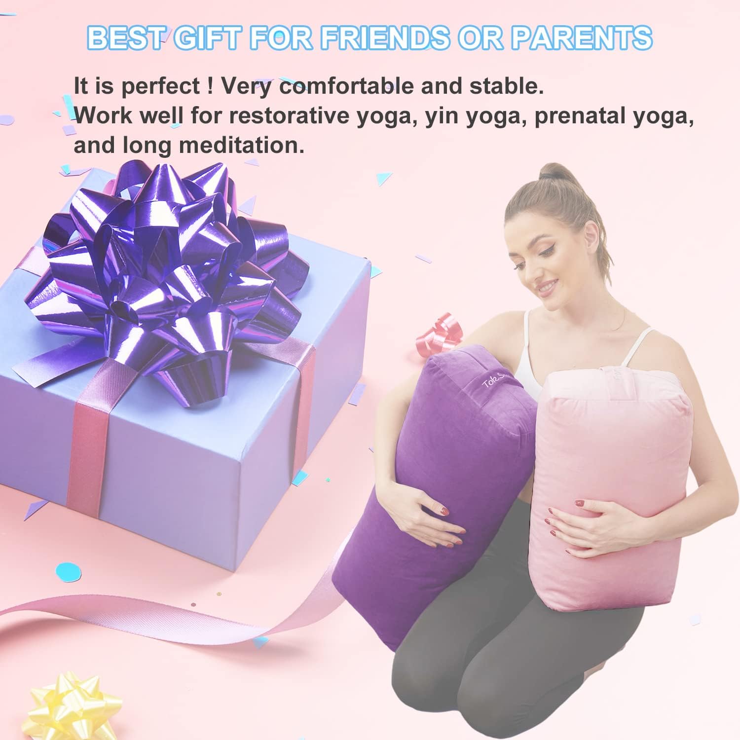Yoga Pillow with Velvet Cover
