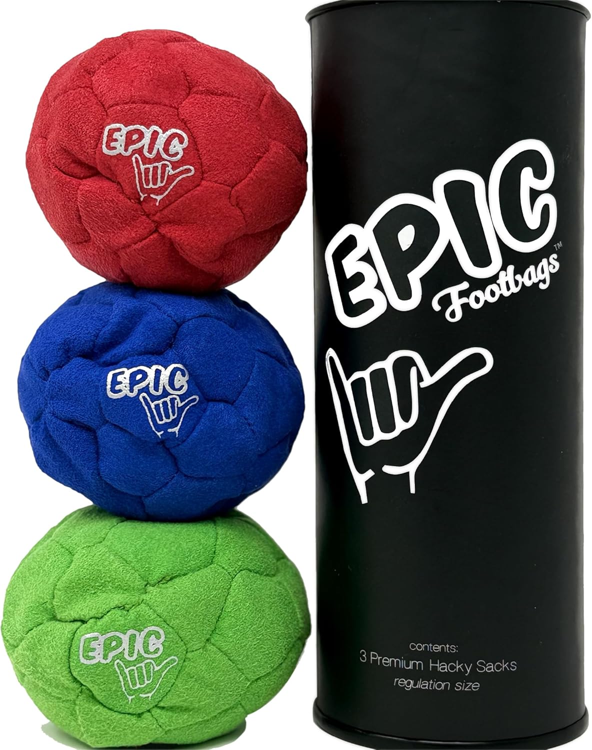 Epic Hacky Pocket Balls, 3 Foot Pocket Gift Set w/Storage Tube