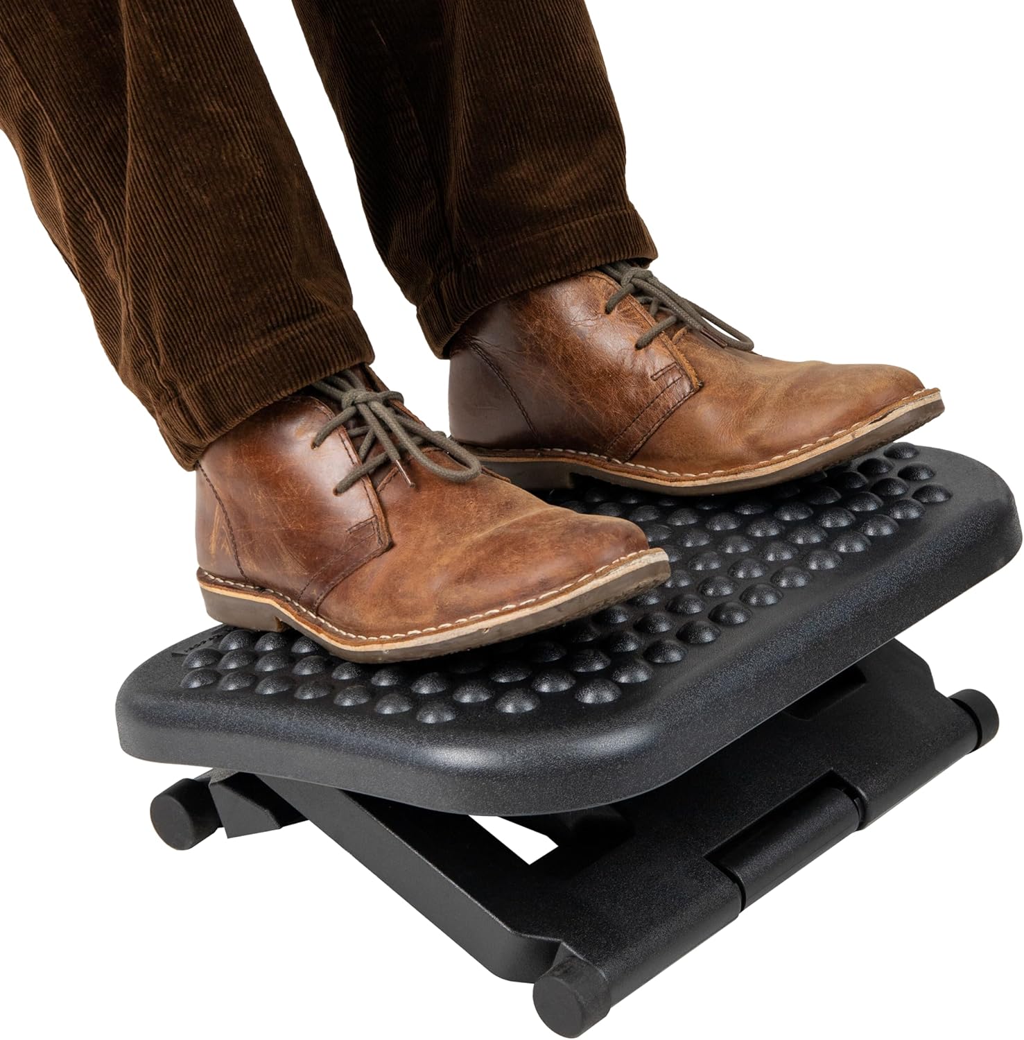 Mind Reader Foot Pillow, Under Desk, Ergonomic, Height Adjustable, Office, Plastic, 17-inch L x 13-inch W x 6.25-inch H, Black