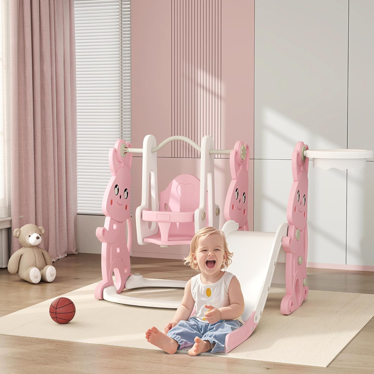 4 in 1 Toddler Slide and Swing Set